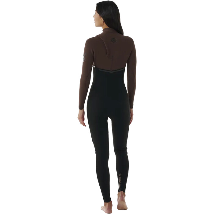 2024 Rip Curl Mujer E-Bomb 4/3mm Zip Free Neopreno 14KWFS - Chocolate Brown